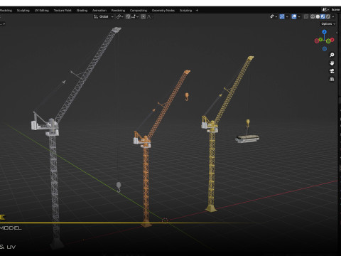 Construction Tower Crane 3D Model
