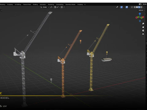 Строительный башенный кран 3D Модель