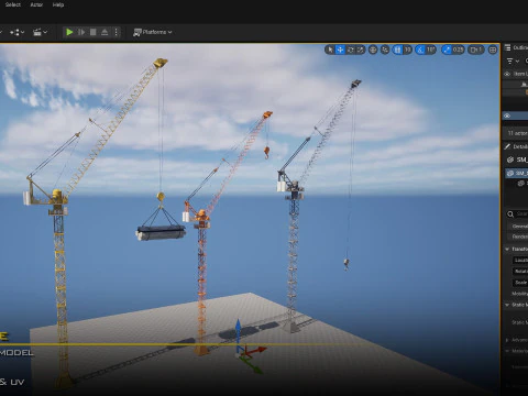 Строительный башенный кран 3D Модель