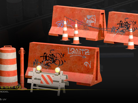 Street Asset Set 02 Model 3D