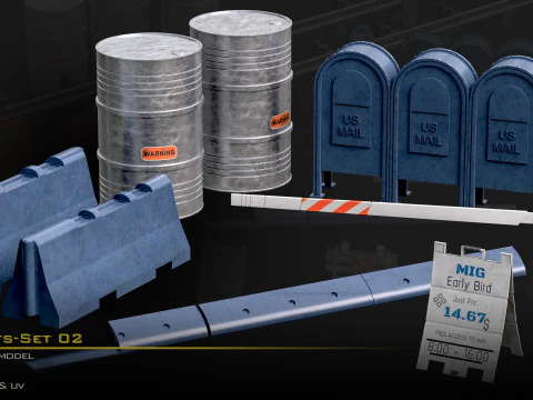 Street Asset Set 02 3D Model
