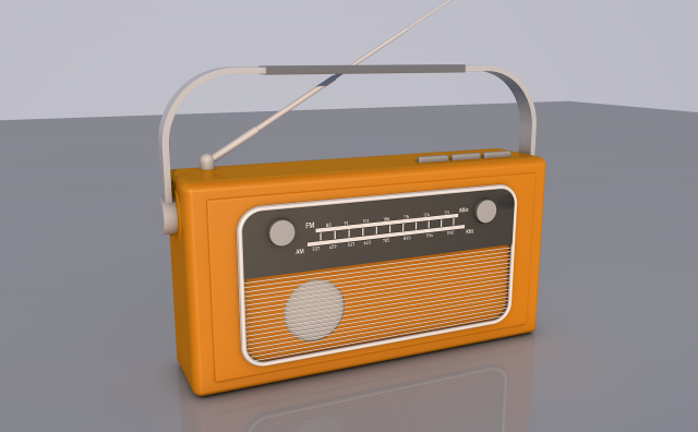 Retro Radio 3D Модель In Аудио 3DExport