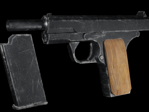 Soviet Tokarev 1952 Game Ready Low-poly PBR 3D Model