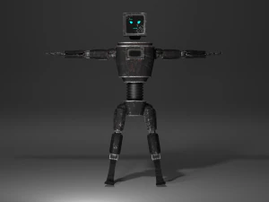 Old Damaged Robot PBR Low-Poly GameReady Model 3D Model