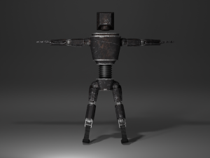 Old Damaged Robot PBR Low-Poly GameReady Model 3D मॉडल
