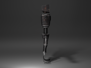 Old Damaged Robot PBR Low-Poly GameReady Model 3D मॉडल