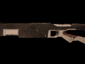 SCI-Fi Modern Rifle Low-Poly PBR GameReady Modelo 3D