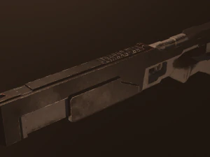 SCI-Fi Modern Rifle Low-Poly PBR GameReady Modelo 3D