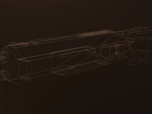 SCI-Fi Modern Rifle Low-Poly PBR GameReady Modelo 3D