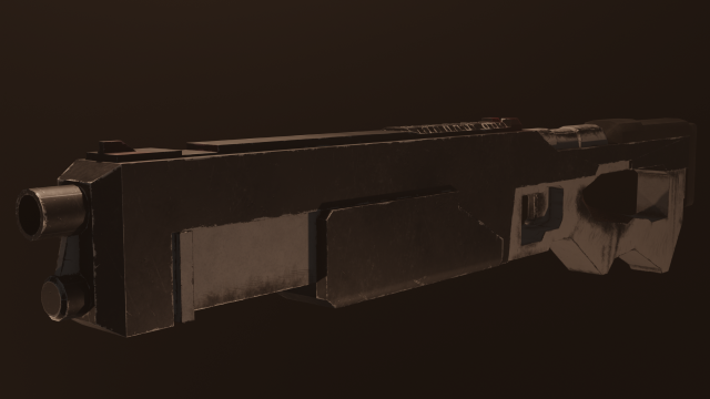 SCI-Fi Modern Rifle Low-Poly PBR GameReady 3D Модель .c4d .max .obj .3ds .fbx .stl .blend 