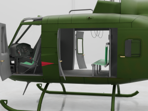 Huey Helicopter 3D मॉडल