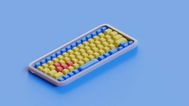 Keyboard 3D Model .c4d .max .obj .3ds .fbx .stl .blend 