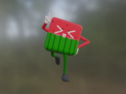 CUBIC WATERMELON 3D Model