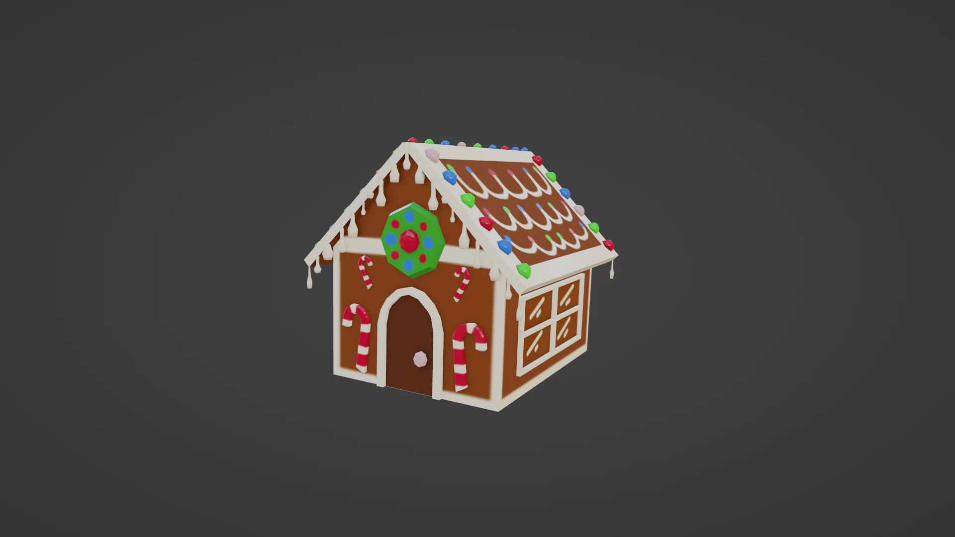 CHRISTMAS GINGERBREAD HOUSE 3D Model .c4d .max .obj .3ds .fbx .stl .blend 