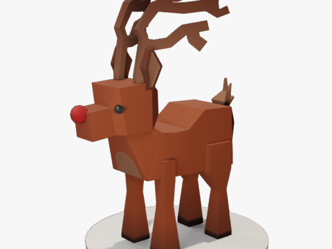 READY TO USE LOWPOLY REINDEER CHARACTER Modelo 3D