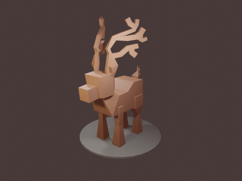 READY TO USE LOWPOLY REINDEER CHARACTER 3D मॉडल