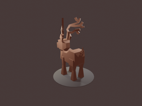 READY TO USE LOWPOLY REINDEER CHARACTER 3D मॉडल