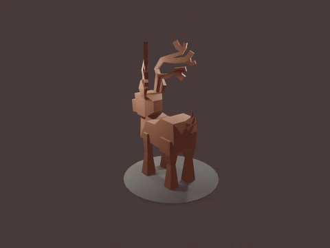 READY TO USE LOWPOLY REINDEER CHARACTER 3D Model