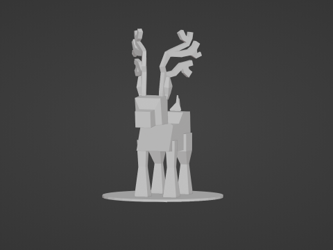 READY TO USE LOWPOLY REINDEER CHARACTER 3D मॉडल