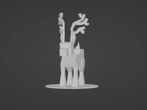 READY TO USE LOWPOLY REINDEER CHARACTER 3D Model