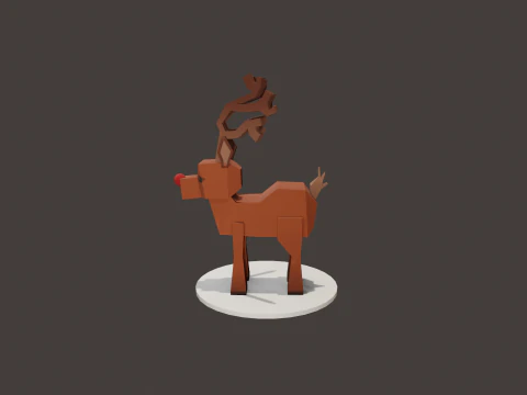 READY TO USE LOWPOLY REINDEER CHARACTER 3D Model