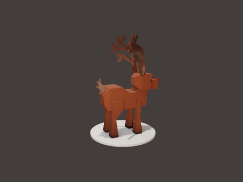 READY TO USE LOWPOLY REINDEER CHARACTER 3D मॉडल