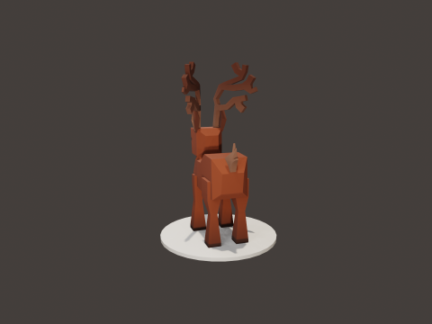 READY TO USE LOWPOLY REINDEER CHARACTER 3D मॉडल