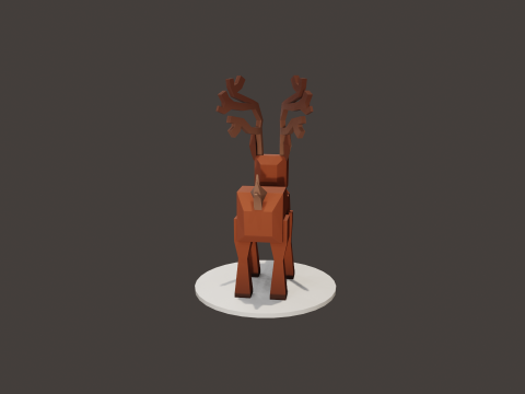 READY TO USE LOWPOLY REINDEER CHARACTER 3D मॉडल