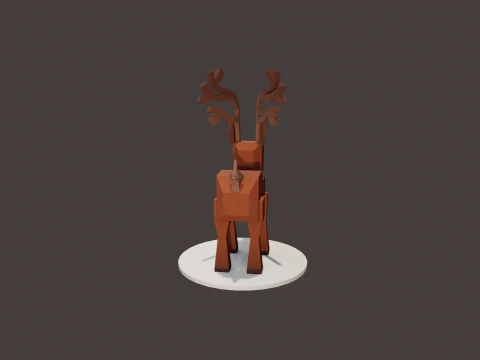 READY TO USE LOWPOLY REINDEER CHARACTER 3D Model