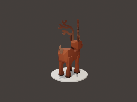 READY TO USE LOWPOLY REINDEER CHARACTER 3D मॉडल