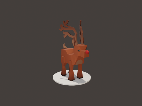 READY TO USE LOWPOLY REINDEER CHARACTER 3D मॉडल