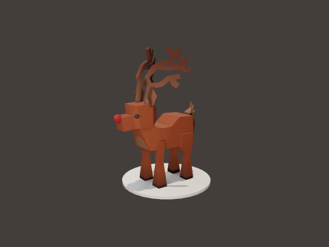 READY TO USE LOWPOLY REINDEER CHARACTER 3D मॉडल
