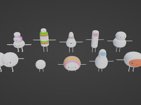 PACK OF 10 CUTE ARMY FROM ADVENTURE TIME 3D मॉडल