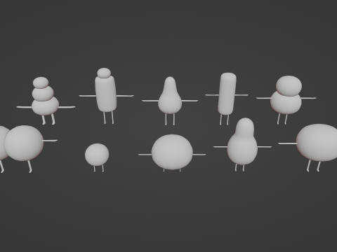 PACK OF 10 CUTE ARMY FROM ADVENTURE TIME 3D Model