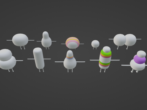 PACK OF 10 CUTE ARMY FROM ADVENTURE TIME 3D Model