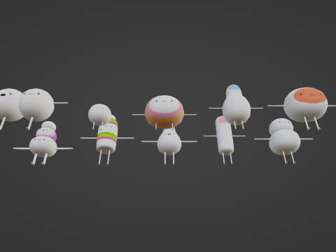 PACK OF 10 CUTE ARMY FROM ADVENTURE TIME 3D Model