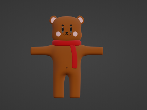 PACK OF 3 CUTE ANIMATED BEARS Model 3D