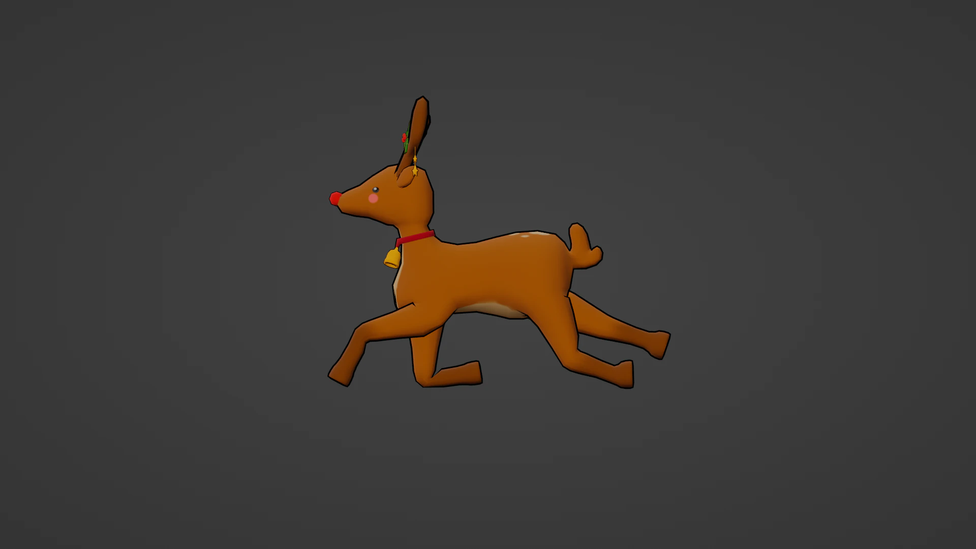 CUTE CHRISTMAS REINDEER READY TO USE 3D Model .c4d .max .obj .3ds .fbx .stl .blend 