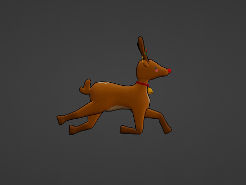 CUTE CHRISTMAS REINDEER READY TO USE Modello 3D