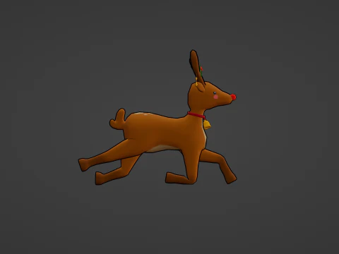 CUTE CHRISTMAS REINDEER READY TO USE 3D Model