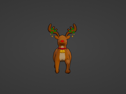 CUTE CHRISTMAS REINDEER READY TO USE Modello 3D