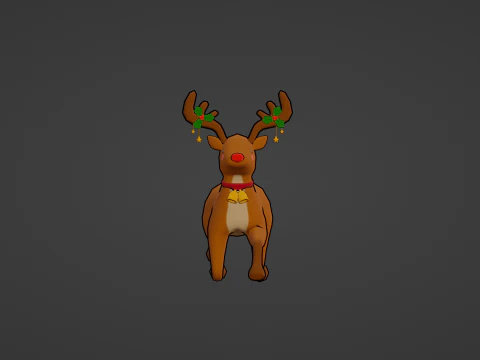 CUTE CHRISTMAS REINDEER READY TO USE 3D Model