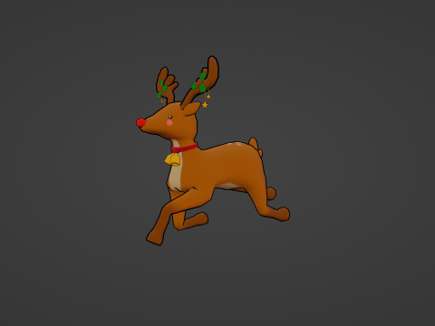 CUTE CHRISTMAS REINDEER READY TO USE Modello 3D