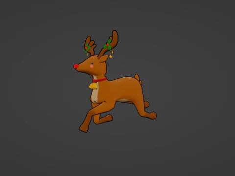 CUTE CHRISTMAS REINDEER READY TO USE 3D Model