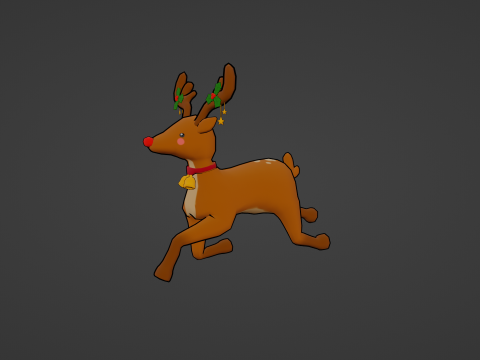 CUTE CHRISTMAS REINDEER READY TO USE Modello 3D