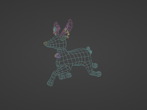 CUTE CHRISTMAS REINDEER READY TO USE Modello 3D