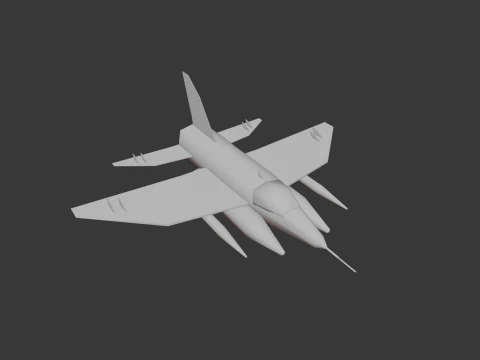 LOWPOLY WAR PLANE 3D Model