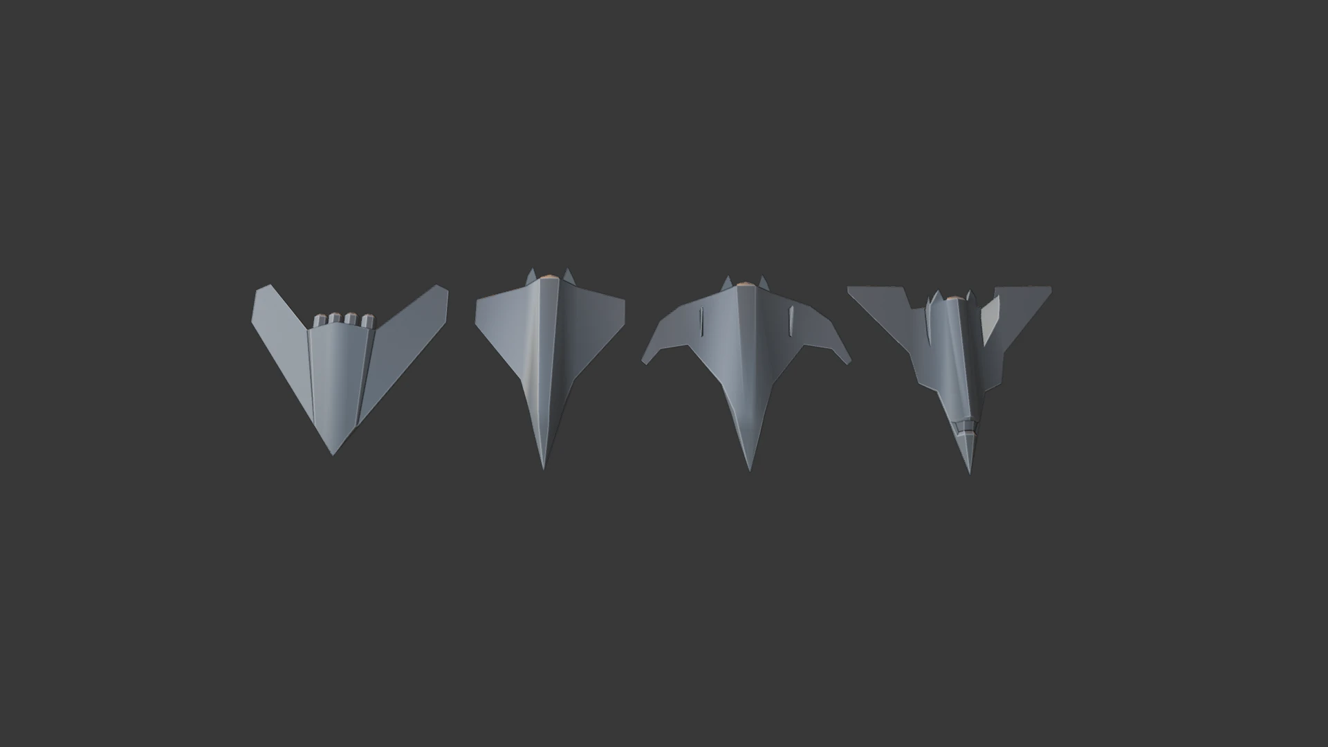 PACK OF 4 MILITARY FIGHTER PLANES 3D Model .c4d .max .obj .3ds .fbx .stl .blend 