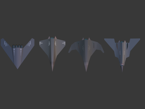 PACK OF 4 MILITARY FIGHTER PLANES 3D Model