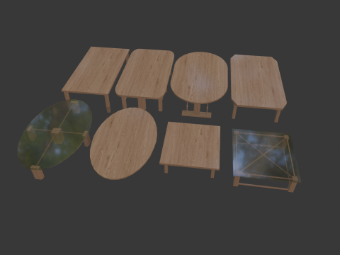 8 REALISTIC TABLES COLLECTION 3D Model